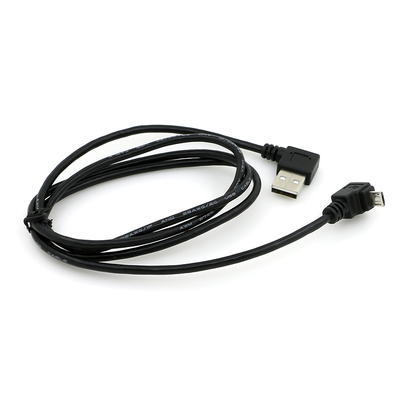 left angle usb 2.0 A male to up angle micro usb cable